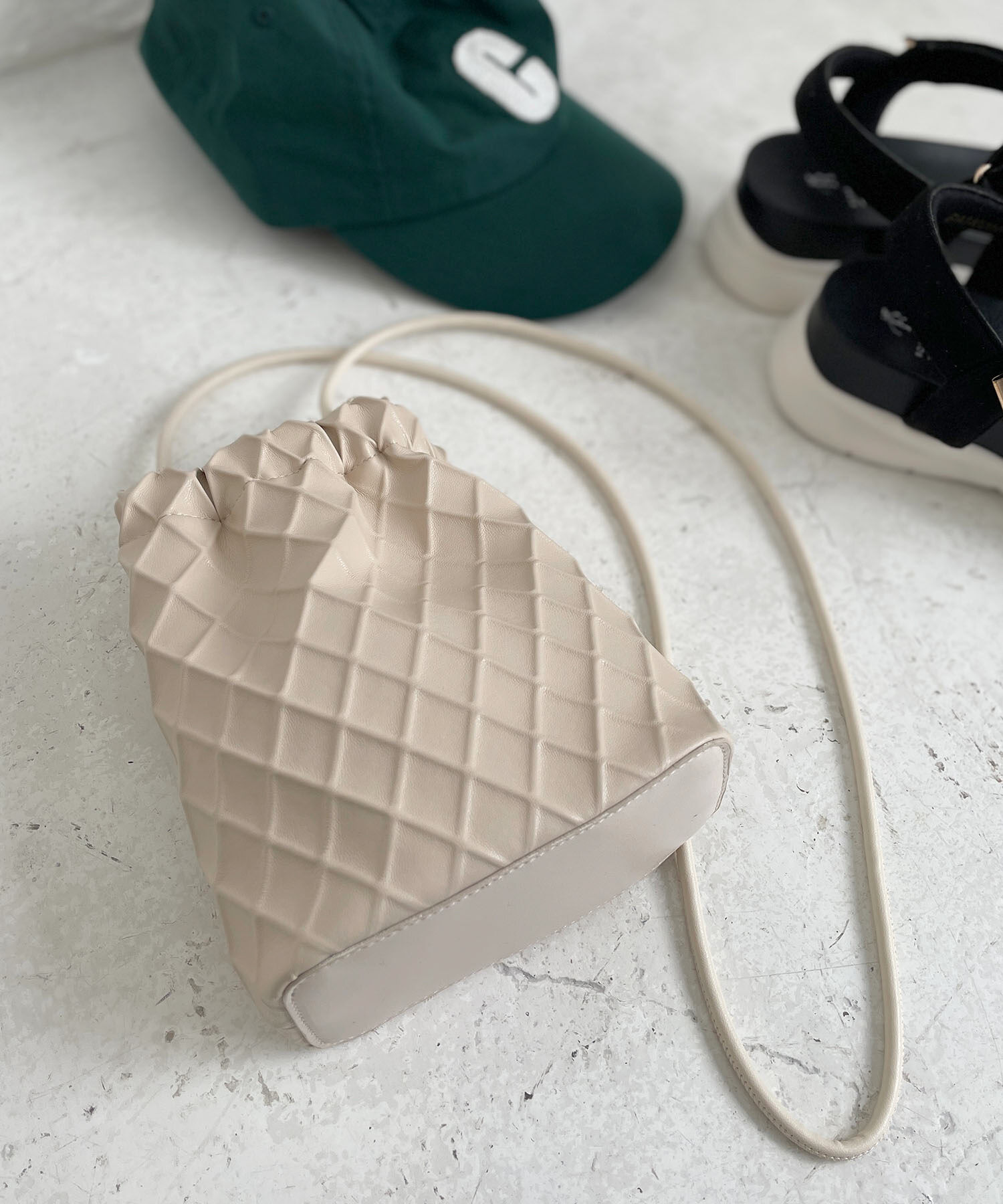 ROPE PICNIC PASSAGE「スクエアエンボスドロストリングショルダーバッグ」|ショルダー・メッセンジャー|キナリ(16)