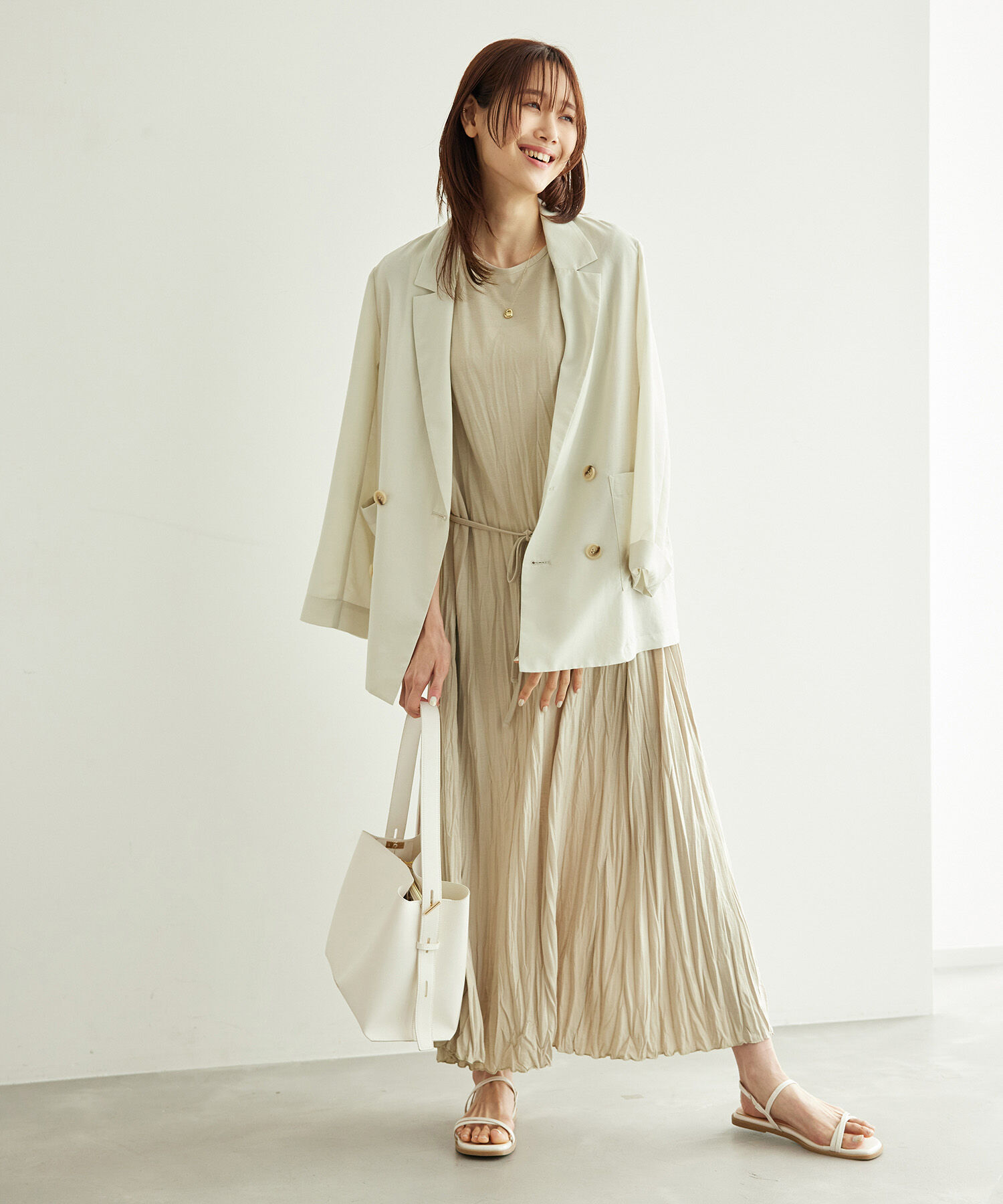 Rope&rsquo;Picnic「カットプリーツワンピース」|ワンピース|