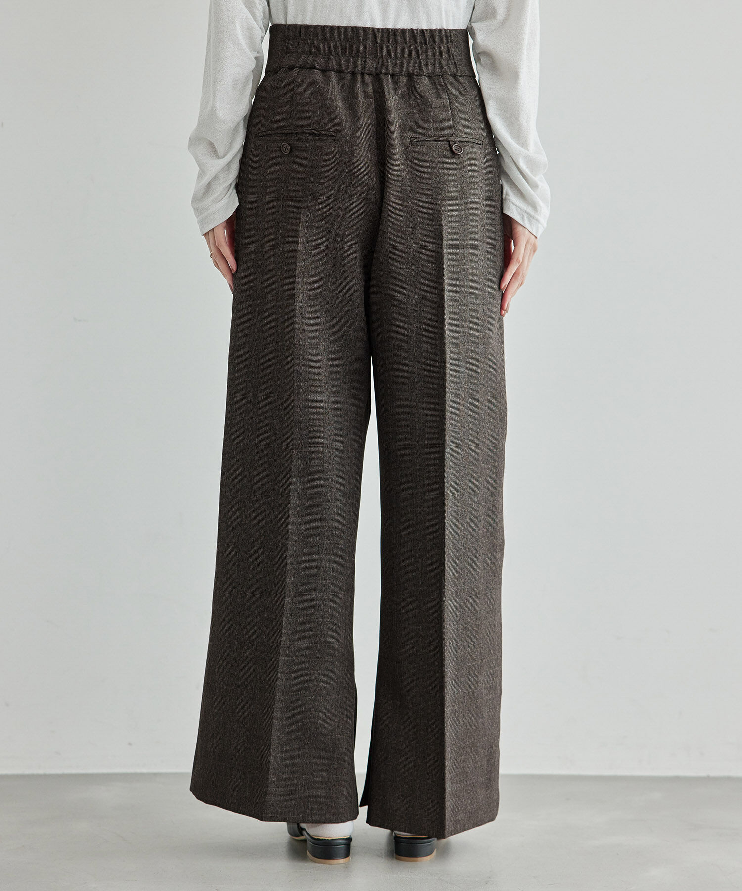 Rope&rsquo;Picnic「ウールライクサージワイドパンツ/セットアップ対応・リンクコーデ」|チノ|