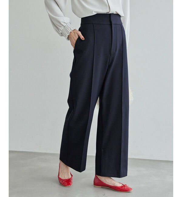 Rope&rsquo;Picnic「ウールライクサージワイドパンツ/セットアップ対応・リンクコーデ」|チノ|