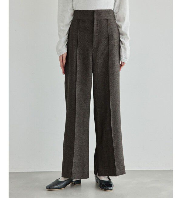 Rope&rsquo;Picnic「ウールライクサージワイドパンツ/セットアップ対応・リンクコーデ」|チノ|