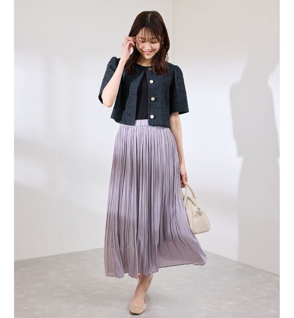 Rope&rsquo;Picnic「【サマー・ツイード】金ボタンカーディジャケット」|ノーカラージャケット|