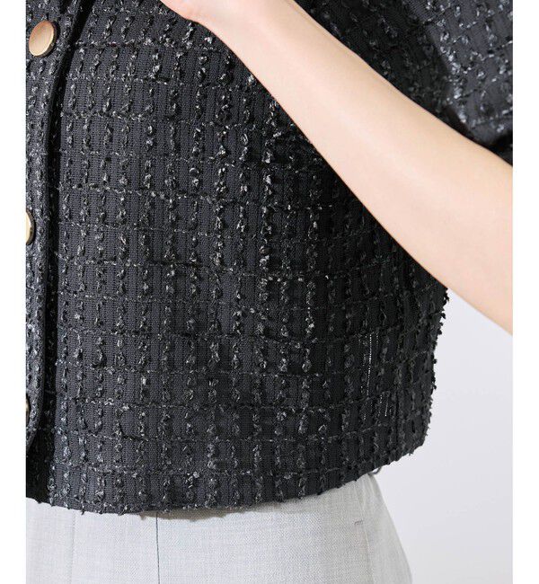 Rope&rsquo;Picnic「【サマー・ツイード】金ボタンカーディジャケット」|ノーカラージャケット|