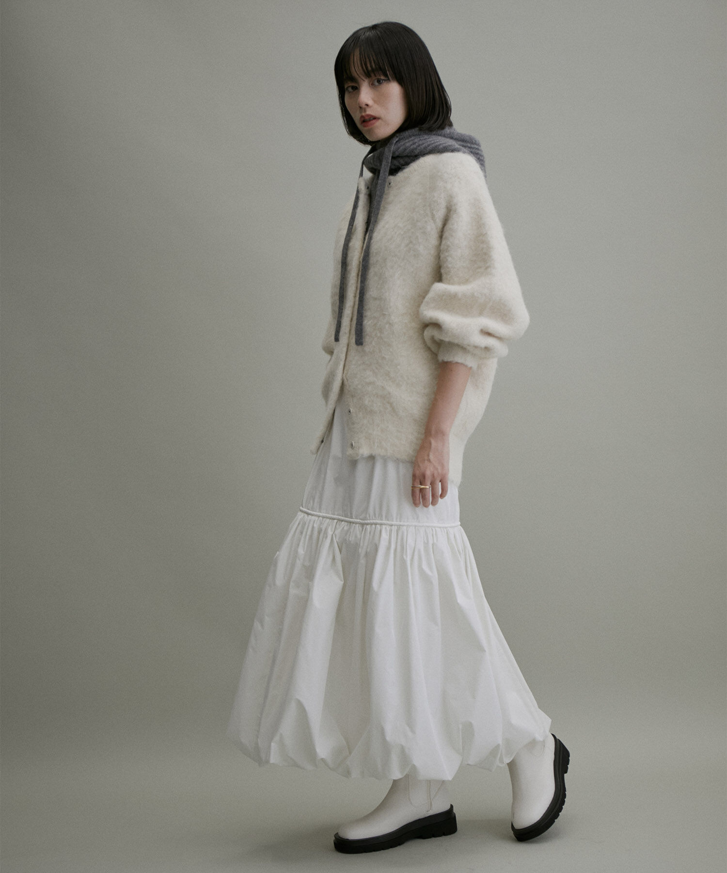 ADAM ET ROPE'「【WEB限定(一部店舗展開あり)】ファーニットミドルカーディガン」|カーディガン|