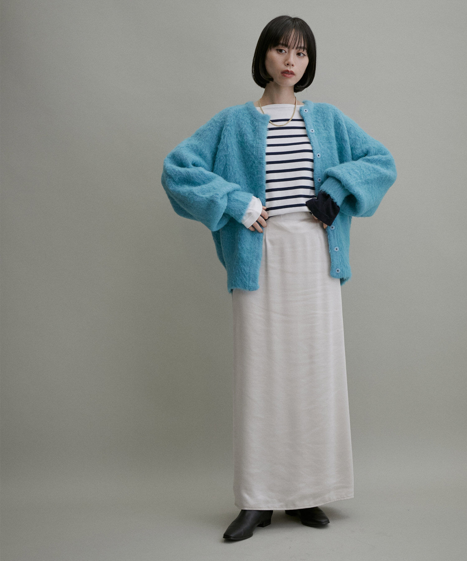 ADAM ET ROPE'「【WEB限定(一部店舗展開あり)】ファーニットミドルカーディガン」|カーディガン|