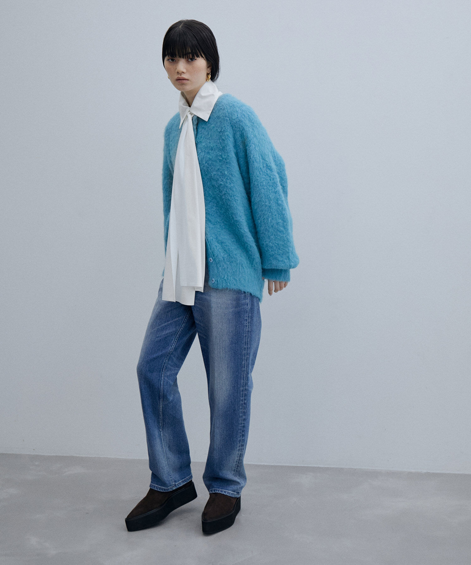 ADAM ET ROPE'「【WEB限定(一部店舗展開あり)】ファーニットミドルカーディガン」|カーディガン|