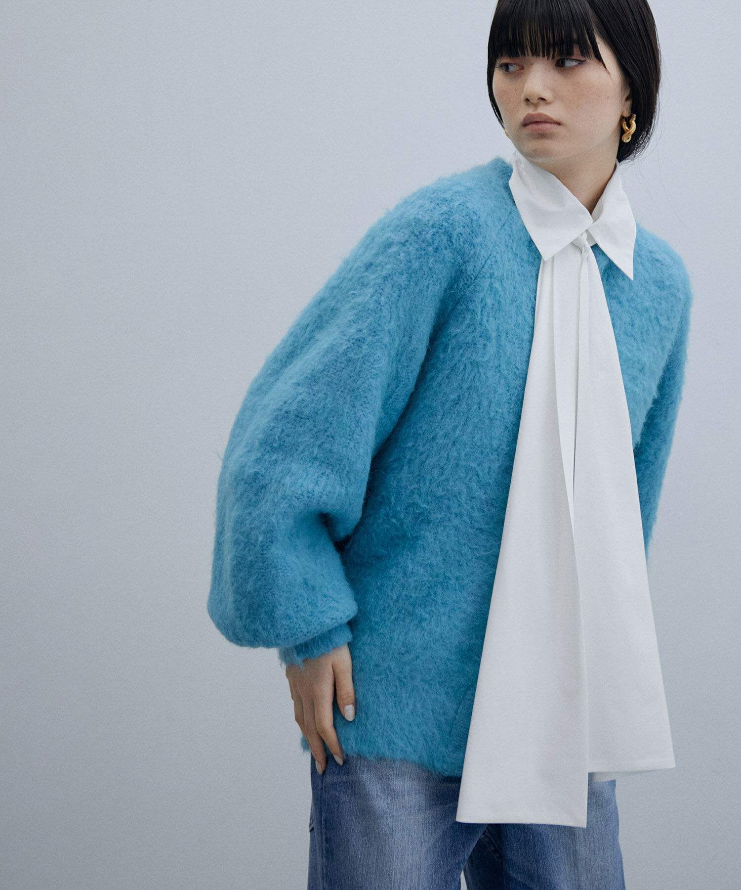 ADAM ET ROPE'「【WEB限定(一部店舗展開あり)】ファーニットミドルカーディガン」|カーディガン|