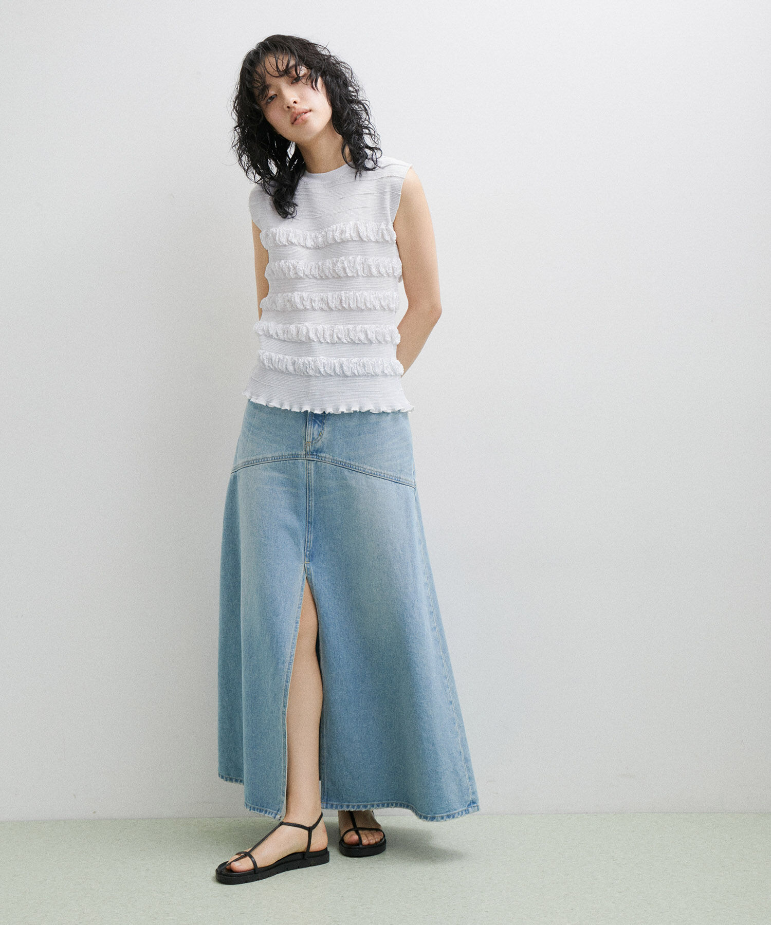 ADAM ET ROPE'「【セットアップ対応】マドレーヌプリーツトップス」|Tシャツ・カットソー|