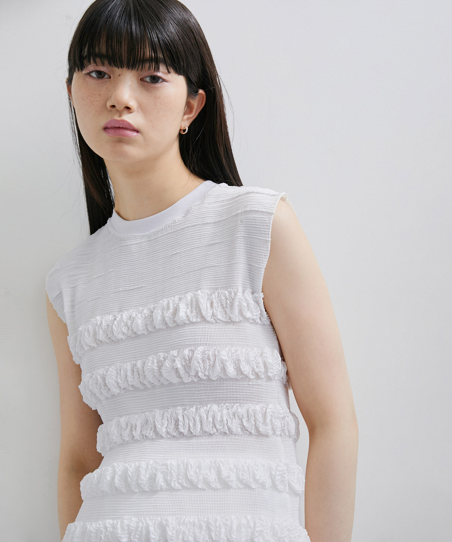 ADAM ET ROPE'「【セットアップ対応】マドレーヌプリーツトップス」|Tシャツ・カットソー|