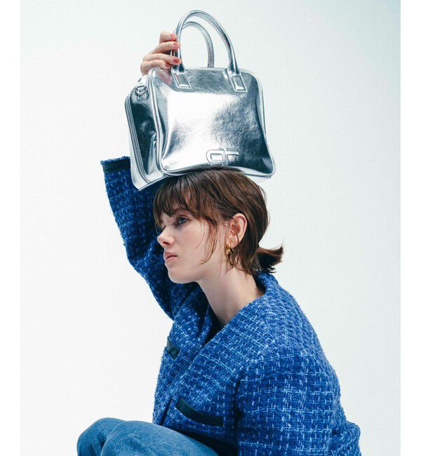 ADAM ET ROPE'「【サステナブル】・【再入荷】ロゴボストンバッグ」|ボストンバッグ|シルバー