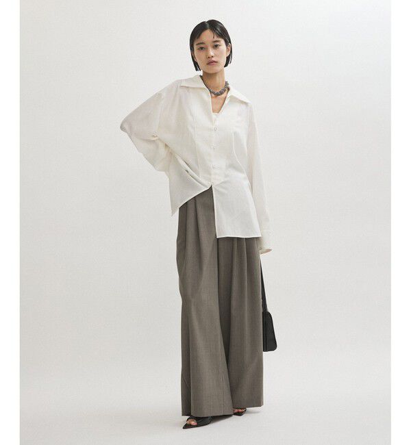 ADAM ET ROPE'「【サステナブル】3タックトロピカルスラックス」|スラックス|