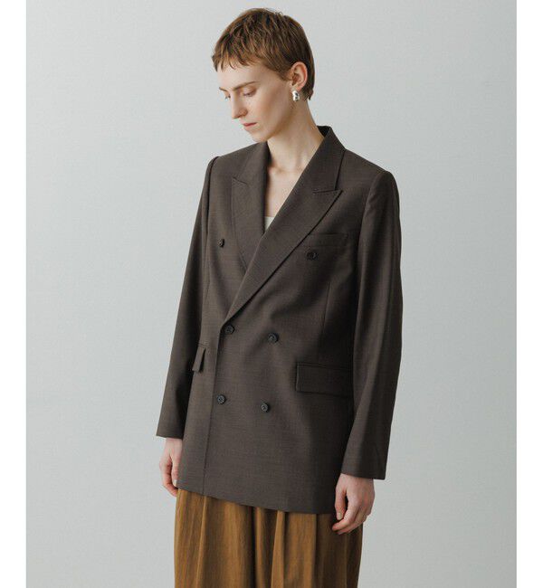 ADAM ET ROPE'「【EMOELLE】ボックスジャケット」|テーラードジャケット|グレーサブ(09)