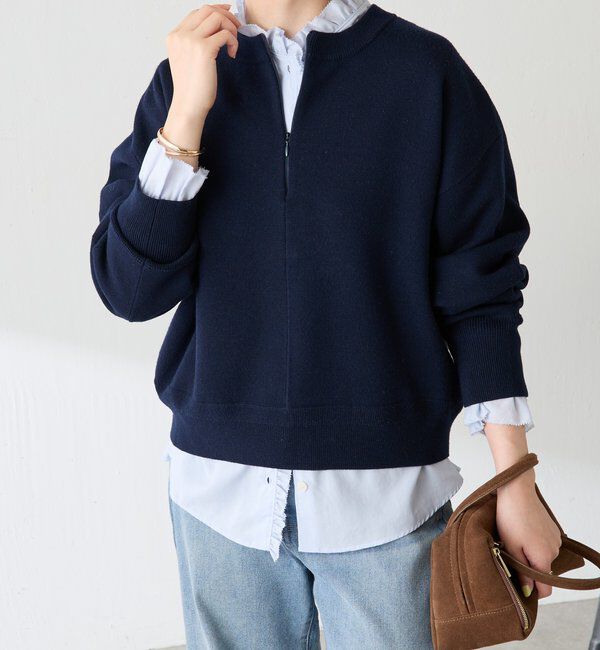  「ジップスウェットライクニット」|ニット・セーター|