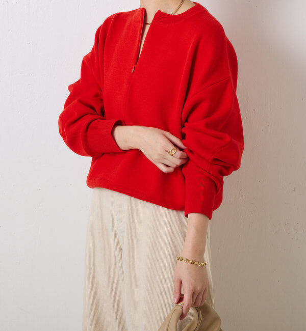  「ジップスウェットライクニット」|ニット・セーター|