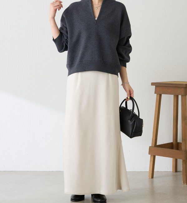  「ジップスウェットライクニット」|ニット・セーター|