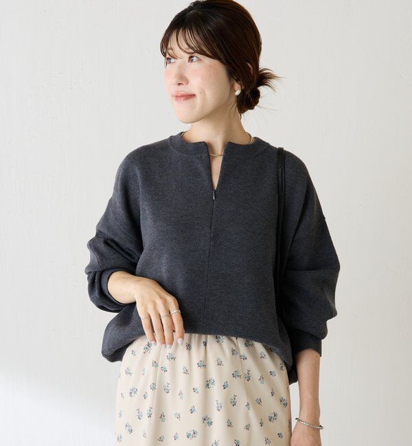  「ジップスウェットライクニット」|ニット・セーター|