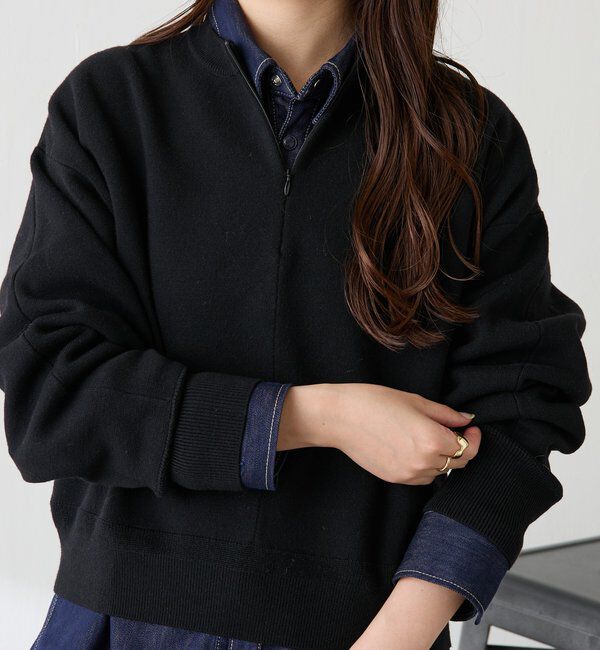  「ジップスウェットライクニット」|ニット・セーター|