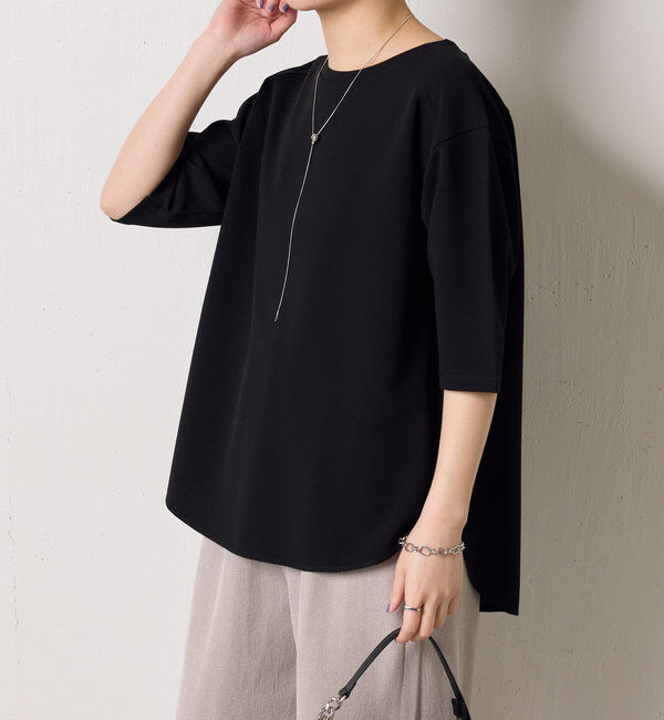  「ハーフスリーブジョーゼット半袖T」|Tシャツ・カットソー|