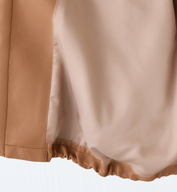  「レザータッチ刺繍入りスタンドブルゾン」|ベスト・ジレ|