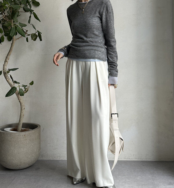  「【累計販売数3万枚突破/22色４サイズ展開！】タックワイドパンツ」|チノ|