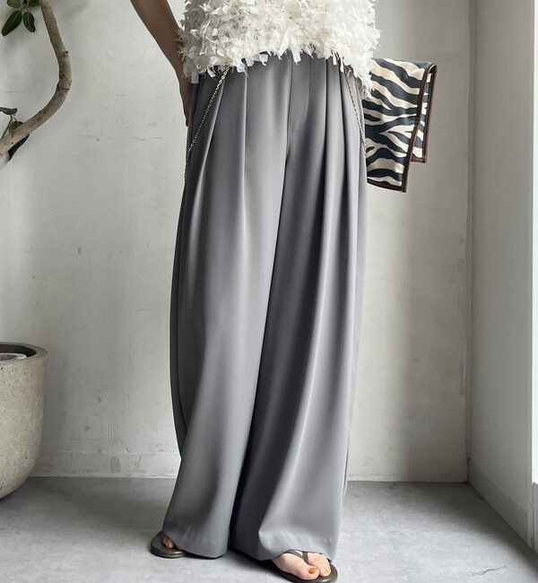  「【累計販売数3万枚突破/22色４サイズ展開！】タックワイドパンツ」|チノ|