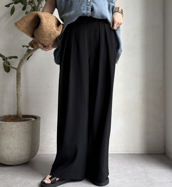  「【累計販売数3万枚突破/22色４サイズ展開！】タックワイドパンツ」|チノ|