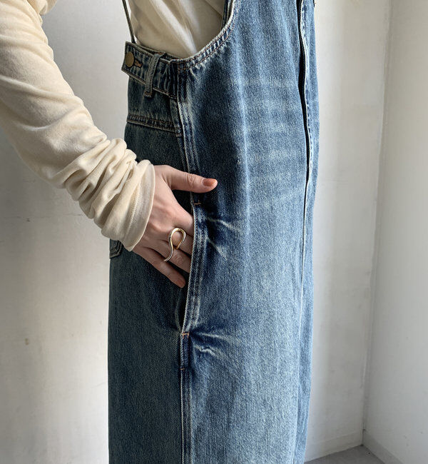  「裾フリンジデニムジャンスカ」|ワンピース|