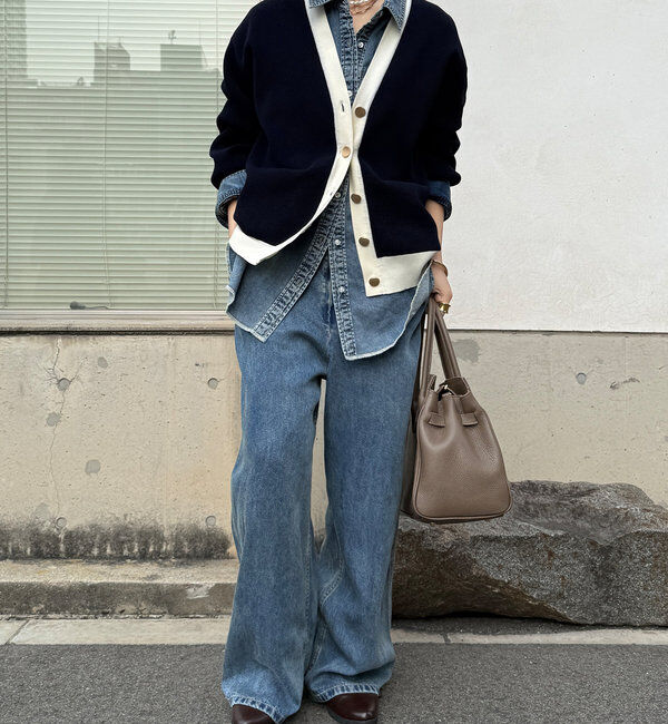  「配色Vカーディガン」|カーディガン|