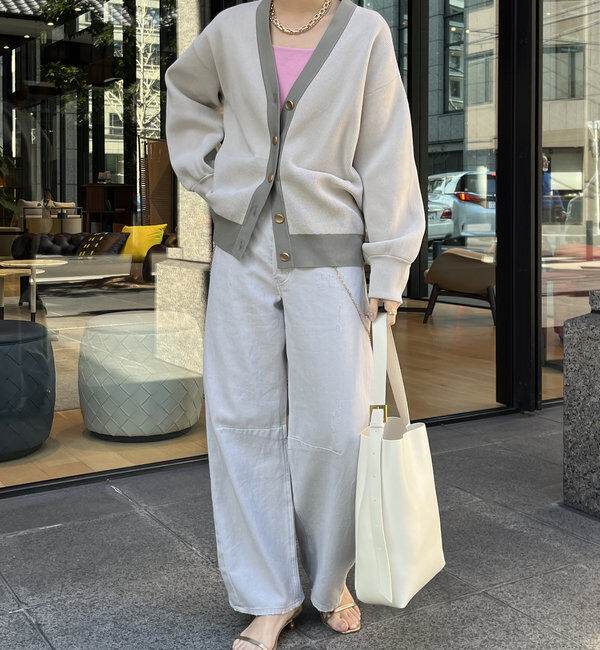  「配色Vカーディガン」|カーディガン|