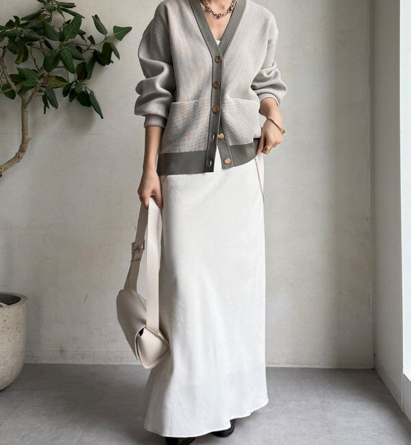  「配色Vカーディガン」|カーディガン|