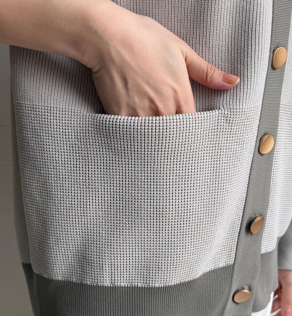  「配色Vカーディガン」|カーディガン|