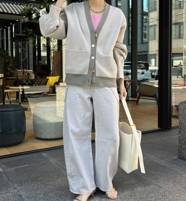  「配色Vカーディガン」|カーディガン|