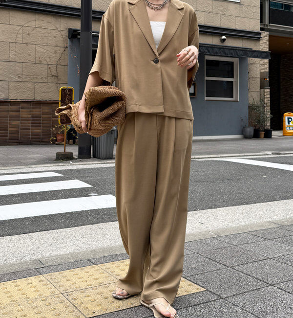  「接触冷感5分袖ジャケット」|テーラードジャケット|