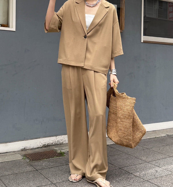  「接触冷感5分袖ジャケット」|テーラードジャケット|