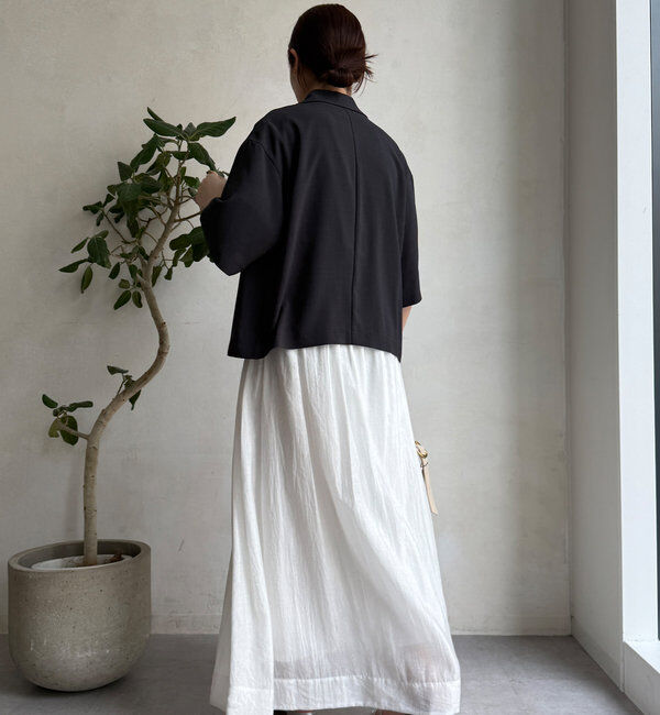  「接触冷感5分袖ジャケット」|テーラードジャケット|