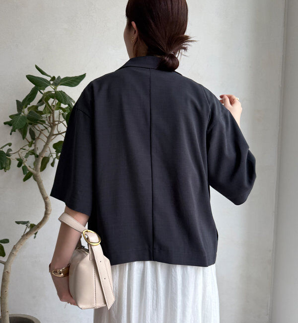  「接触冷感5分袖ジャケット」|テーラードジャケット|