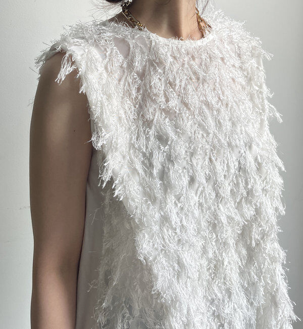  「【WEB限定】フェザー切替トップス」|シャツ・ブラウス|