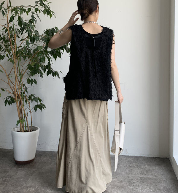  「【WEB限定】フェザー切替トップス」|シャツ・ブラウス|