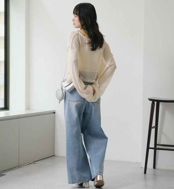  「【WEB限定/2サイズ展開】カットレースカーディガン」|Tシャツ・カットソー|