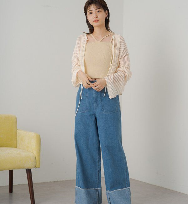  「【WEB限定/2サイズ展開】カットレースカーディガン」|Tシャツ・カットソー|