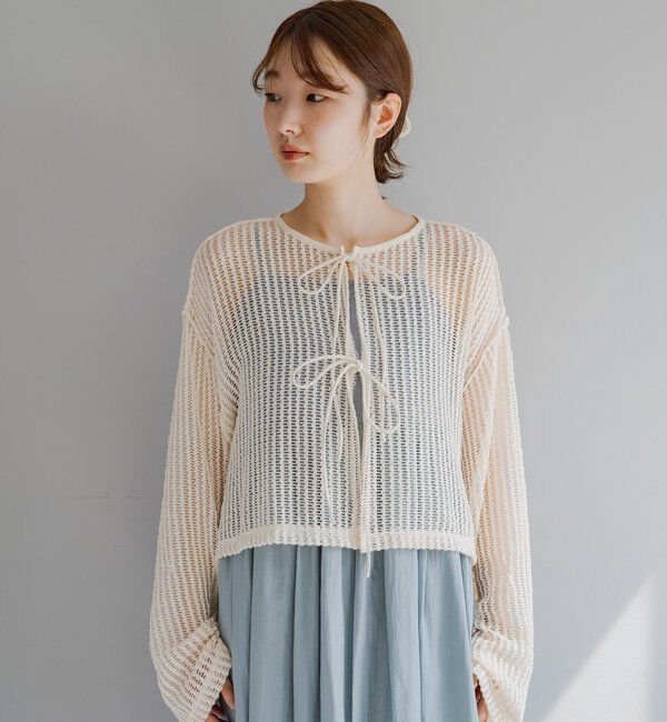  「【WEB限定/2サイズ展開】カットレースカーディガン」|Tシャツ・カットソー|