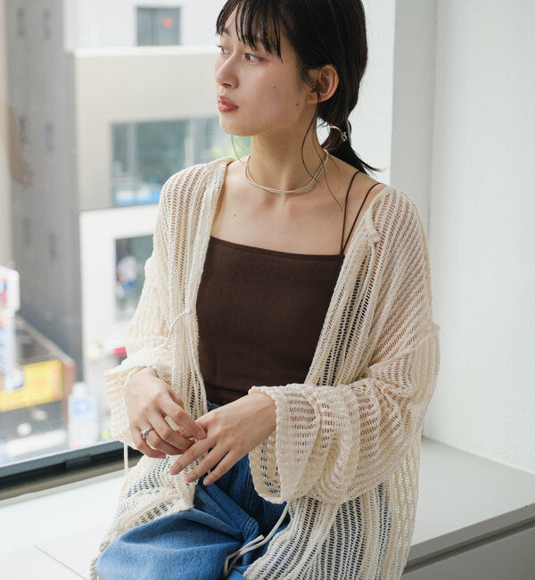  「【WEB限定/2サイズ展開】カットレースカーディガン」|Tシャツ・カットソー|