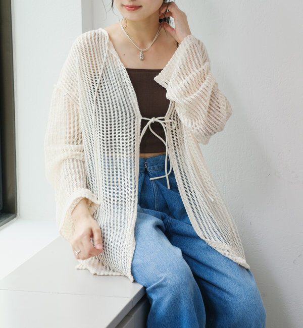  「【WEB限定/2サイズ展開】カットレースカーディガン」|Tシャツ・カットソー|