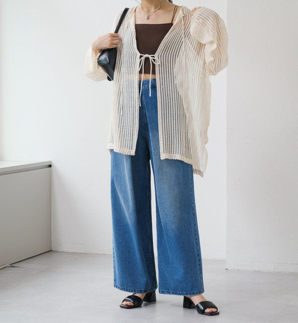  「【WEB限定/2サイズ展開】カットレースカーディガン」|Tシャツ・カットソー|