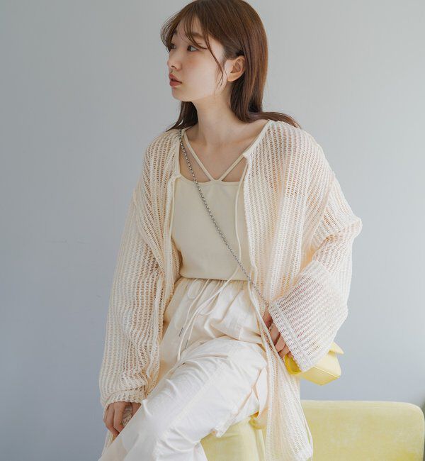  「【WEB限定/2サイズ展開】カットレースカーディガン」|Tシャツ・カットソー|
