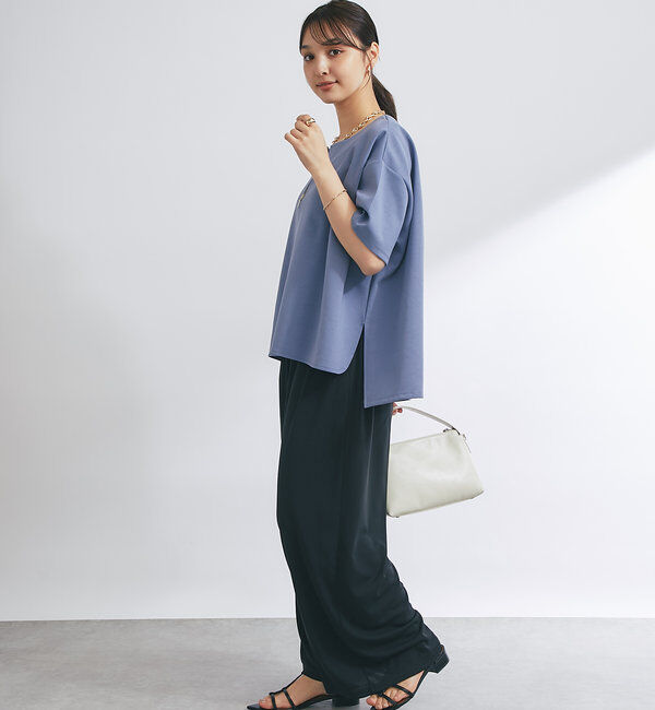  「《楽ちんきちんと見え》ハーフジップダンボールポンチョ」|Tシャツ・カットソー|