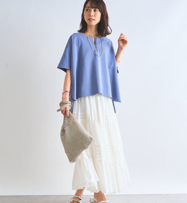  「《楽ちんきちんと見え》ハーフジップダンボールポンチョ」|Tシャツ・カットソー|