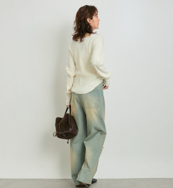  「【MONN.:.(モン)】ハイライズダメージDENIM」|デニム|