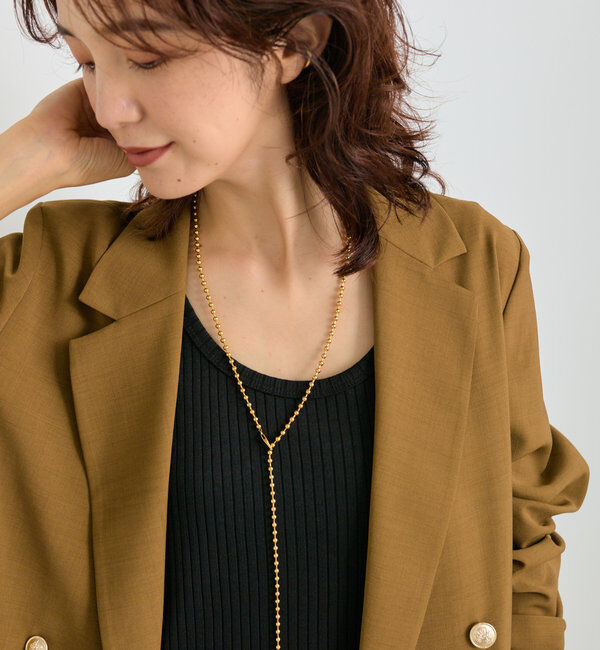  「【R.good(アールドットグッド)】ボールチェーンアジャストネックレス」|リング|