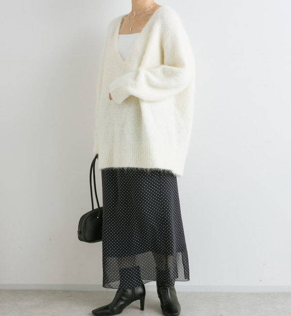  「【軽やかな足元に】ドットシフォンタイトスカート」|スカート|